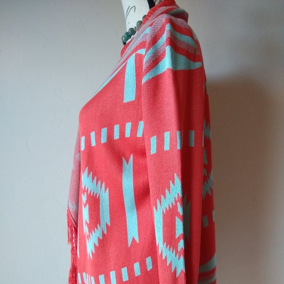 Umgee Aztec Fringe Boho Open Front Cardigan - Picture 4 of 9
